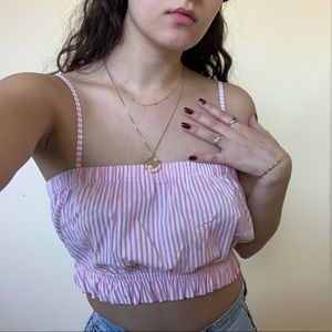 Urban Outfitters pink candy stripe top